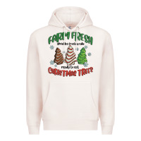 Pale Pink farm fresh christmas trees Premium Hoodie - MaliasSmallBusiness