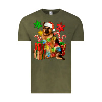 Vintage Olive christmas german shepherd Vintage Tee - Artiststas