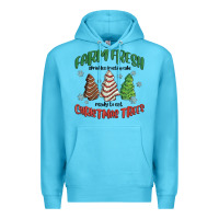 Ocean Blue farm fresh christmas trees Premium Hoodie - MaliasSmallBusiness