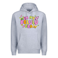 Heather Grey in my delulu era Premium Hoodie - MaliasSmallBusiness