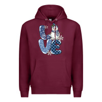 Burgundy love snowman Premium Hoodie - MaliasSmallBusiness