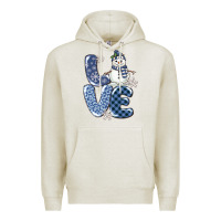 Oatmeal Heather love snowman Premium Hoodie - MaliasSmallBusiness