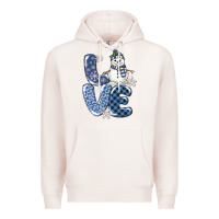 Pale Pink love snowman Premium Hoodie - MaliasSmallBusiness
