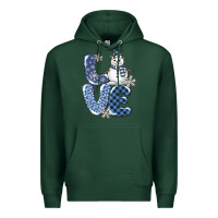Sports Green love snowman Premium Hoodie - MaliasSmallBusiness