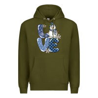 Army Green love snowman Premium Hoodie - MaliasSmallBusiness