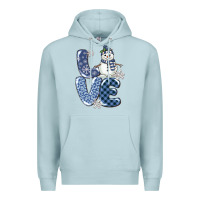 Blue Mist love snowman Premium Hoodie - MaliasSmallBusiness