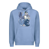 Colony Blue love snowman Premium Hoodie - MaliasSmallBusiness
