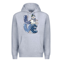 Heather Grey love snowman Premium Hoodie - MaliasSmallBusiness