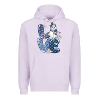 Lilac love snowman Premium Hoodie - MaliasSmallBusiness