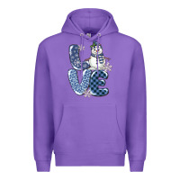 Purple love snowman Premium Hoodie - MaliasSmallBusiness
