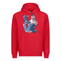 Red love snowman Premium Hoodie - MaliasSmallBusiness