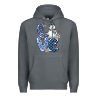 Rock love snowman Premium Hoodie - MaliasSmallBusiness