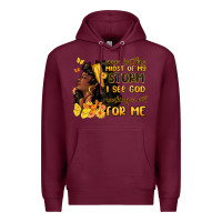 Burgundy even in the midst of my storm i see god Premium Hoodie - MaliasSmallBusiness