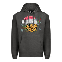 Charcoal Heather leopard smiley face Premium Hoodie - MaliasSmallBusiness