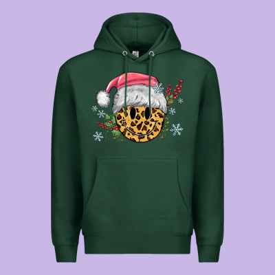 Premium Hoodie leopard smiley face