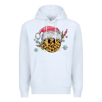 White leopard smiley face Premium Hoodie - MaliasSmallBusiness