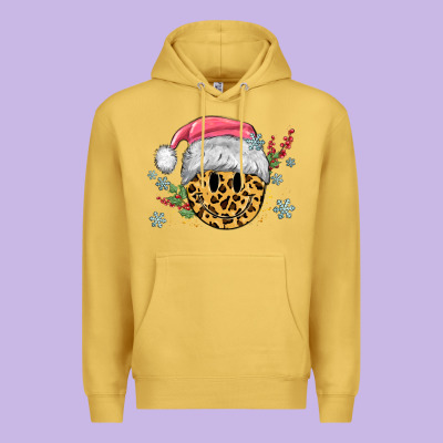 Premium Hoodie leopard smiley face