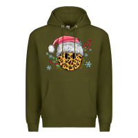 Army Green leopard smiley face Premium Hoodie - MaliasSmallBusiness