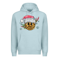 Blue Mist leopard smiley face Premium Hoodie - MaliasSmallBusiness