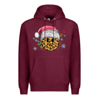 Burgundy leopard smiley face Premium Hoodie - MaliasSmallBusiness