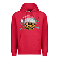 Cardinal leopard smiley face Premium Hoodie - MaliasSmallBusiness