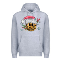 Heather Grey leopard smiley face Premium Hoodie - MaliasSmallBusiness