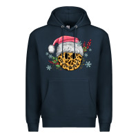 Navy leopard smiley face Premium Hoodie - MaliasSmallBusiness
