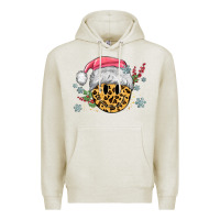 Oatmeal Heather leopard smiley face Premium Hoodie - MaliasSmallBusiness