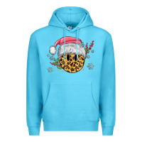 Ocean Blue leopard smiley face Premium Hoodie - MaliasSmallBusiness