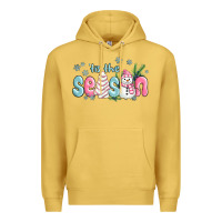 Antique Gold tis the season snowman and christmas cake Premium Hoodie - MaliasSmallBusiness