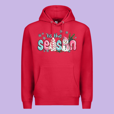 Premium Hoodie tis the season snowman and christmas cake