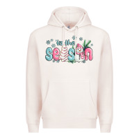 Pale Pink tis the season snowman and christmas cake Premium Hoodie - MaliasSmallBusiness