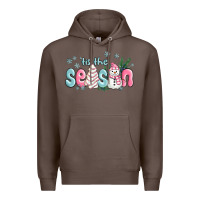 Coffee tis the season snowman and christmas cake Premium Hoodie - MaliasSmallBusiness