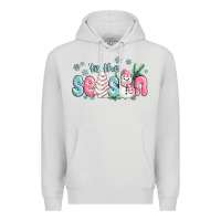 Dove Grey tis the season snowman and christmas cake Premium Hoodie - MaliasSmallBusiness