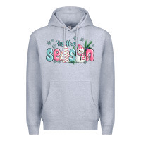 Heather Grey tis the season snowman and christmas cake Premium Hoodie - MaliasSmallBusiness