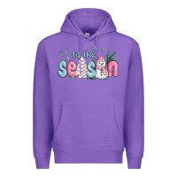 Purple tis the season snowman and christmas cake Premium Hoodie - MaliasSmallBusiness