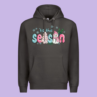 Premium Hoodie tis the season snowman and christmas cake