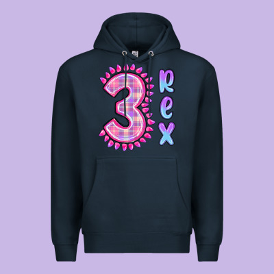 Premium Hoodie 3 rex pink dinosaur