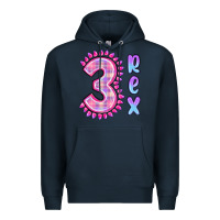 Navy 3 rex pink dinosaur Premium Hoodie - MaliasSmallBusiness