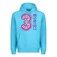 Ocean Blue 3 rex pink dinosaur Premium Hoodie - MaliasSmallBusiness