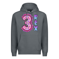 Rock 3 rex pink dinosaur Premium Hoodie - MaliasSmallBusiness