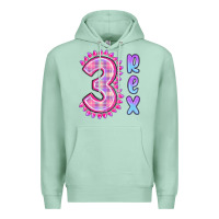 Seafoam 3 rex pink dinosaur Premium Hoodie - MaliasSmallBusiness