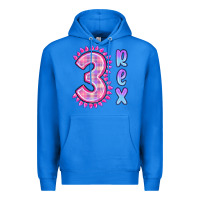 True Royal 3 rex pink dinosaur Premium Hoodie - MaliasSmallBusiness