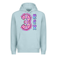 Blue Mist 3 rex pink dinosaur Premium Hoodie - MaliasSmallBusiness