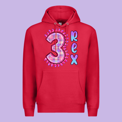 Premium Hoodie 3 rex pink dinosaur