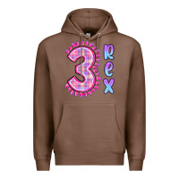 Chestnut 3 rex pink dinosaur Premium Hoodie - MaliasSmallBusiness