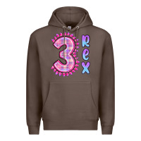 Coffee 3 rex pink dinosaur Premium Hoodie - MaliasSmallBusiness