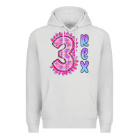 Dove Grey 3 rex pink dinosaur Premium Hoodie - MaliasSmallBusiness