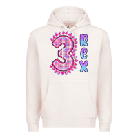Pale Pink 3 rex pink dinosaur Premium Hoodie - MaliasSmallBusiness