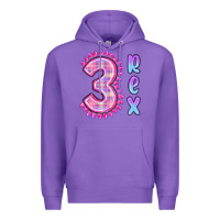 Purple 3 rex pink dinosaur Premium Hoodie - MaliasSmallBusiness